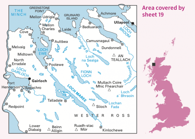 OS Landranger Map 19 - Gairloch and Ullapool Loch Maree-1